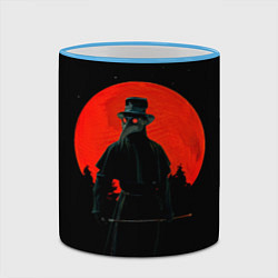 Кружка 3D Plague doctor ЧУМНОЙ ДОКТОР, цвет: 3D-небесно-голубой кант — фото 2