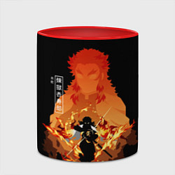 Кружка 3D Ренгоку Кенджуро пылай клинок демонов, цвет: 3D-белый + красный — фото 2