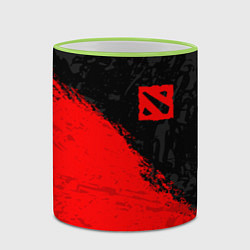 Кружка 3D DOTA 2 RED LOGO, БРЫЗГИ КРАСОК, цвет: 3D-светло-зеленый кант — фото 2