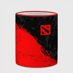 Кружка 3D DOTA 2 RED LOGO, БРЫЗГИ КРАСОК, цвет: 3D-красный кант — фото 2