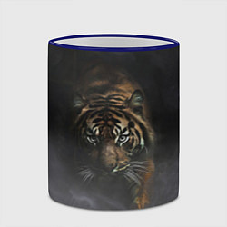 Кружка 3D Тигр в тумане, цвет: 3D-синий кант — фото 2