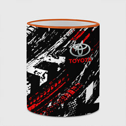 Кружка 3D Toyota - Следы шин, цвет: 3D-оранжевый кант — фото 2