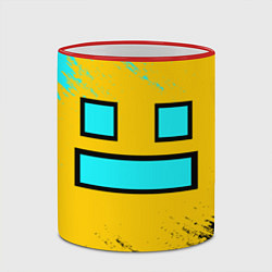 Кружка 3D GEOMETRY DASH SMILE БРЫЗГИ КРАСОК, цвет: 3D-красный кант — фото 2