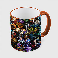 Кружка 3D DOTA 2 ВСЕ ПЕРСОНАЖИ В ЦВЕТЕ, цвет: 3D-оранжевый кант