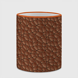 Кружка 3D Шоколадная Текстура, цвет: 3D-оранжевый кант — фото 2