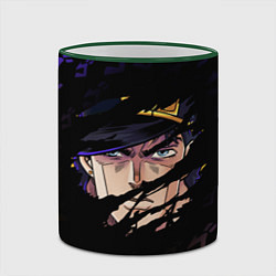 Кружка 3D JOJOS BIZARRE ADVENTURE ЛИЦО ГЕРОЯ, цвет: 3D-зеленый кант — фото 2