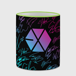 Кружка 3D EXO BAND НЕОНОВЫЕ АВТОГРАФЫ, цвет: 3D-светло-зеленый кант — фото 2