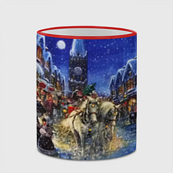 Кружка 3D НОВОГОДНЯЯ АТМОСФЕРА НОВЫЙ ГОД 2022, цвет: 3D-красный кант — фото 2