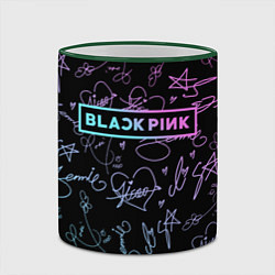 Кружка 3D NEON BLACKPINK АВТОГРАФЫ, цвет: 3D-зеленый кант — фото 2
