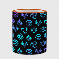 Кружка 3D NEON SYMBOL HERO GENSHIN IMPACT, цвет: 3D-оранжевый кант — фото 2