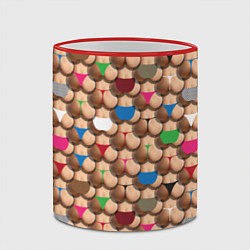 Кружка 3D Попки, цвет: 3D-красный кант — фото 2