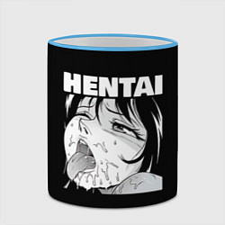 Кружка 3D HENTAI девочка ahegao, цвет: 3D-небесно-голубой кант — фото 2