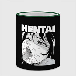 Кружка 3D HENTAI девочка ahegao, цвет: 3D-зеленый кант — фото 2