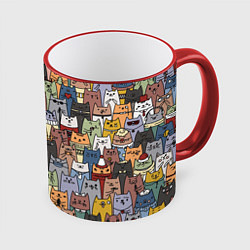 Кружка 3D The Коты, цвет: 3D-красный кант