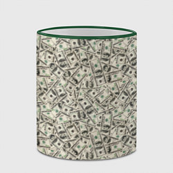 Кружка 3D Доллары Dollars, цвет: 3D-зеленый кант — фото 2