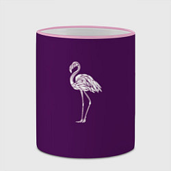 Кружка 3D Фламинго в сиреневом, цвет: 3D-розовый кант — фото 2