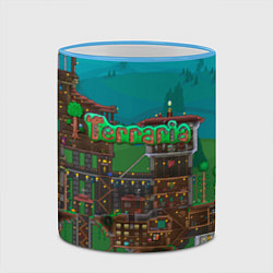 Кружка 3D Дом в Террарии, цвет: 3D-небесно-голубой кант — фото 2