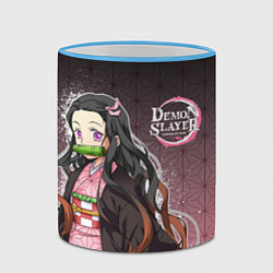 Кружка 3D НЕЗУКО NEZUKO SLAYER, цвет: 3D-небесно-голубой кант — фото 2