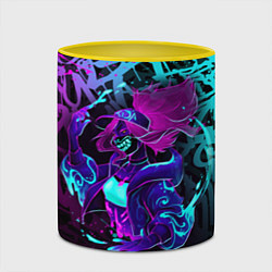 Кружка 3D KDA NEON GRAFFITI LEAGUE OF LEGENDS, цвет: 3D-белый + желтый — фото 2