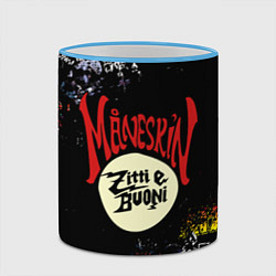 Кружка 3D MANESKIN, ЛОГОТИПЫ РОК ГРУПП, цвет: 3D-небесно-голубой кант — фото 2