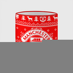 Кружка 3D FC Manchester United: Новогодний узор, цвет: 3D-красный кант — фото 2