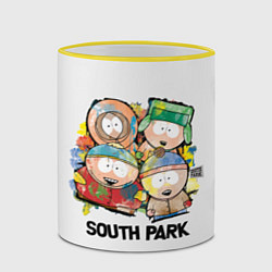 Кружка 3D South Park - Южный парк краски, цвет: 3D-желтый кант — фото 2