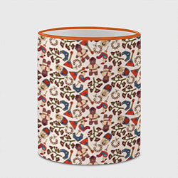Кружка 3D Россия паттерн светлый, цвет: 3D-оранжевый кант — фото 2