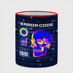 Кружка 3D Error code: Hacker Хакер программист, цвет: 3D-красный кант — фото 2