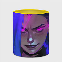 Кружка 3D League Of Legends Arcane ДЖИНКС Jinx Powder, цвет: 3D-белый + желтый — фото 2