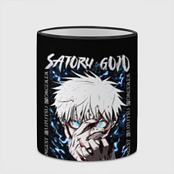 Кружка 3D Сатору Годжо Псих Магическая битва, цвет: 3D-черный кант — фото 2