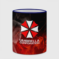 Кружка 3D Umbrella Corporation пламя, цвет: 3D-синий кант — фото 2
