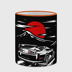 Кружка 3D TOYOTA SUPRA Под Луной, цвет: 3D-оранжевый кант — фото 2