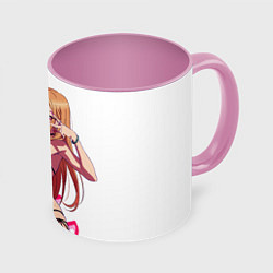 Кружка 3D Эта фарфоровая кукла влюбилась Китагава Марин My D, цвет: 3D-белый + розовый