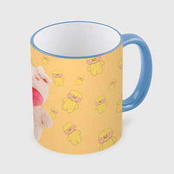 Кружка 3D УТКА УТЯ ЛАЛАФАНФАН, цвет: 3D-небесно-голубой кант