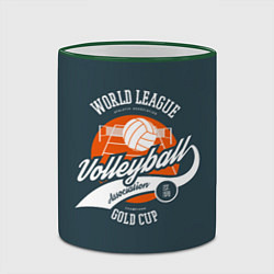Кружка 3D Volleyball Волейбол, цвет: 3D-зеленый кант — фото 2