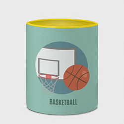 Кружка 3D Basketball Спорт, цвет: 3D-белый + желтый — фото 2