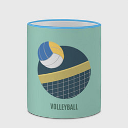 Кружка 3D Volleyball Спорт, цвет: 3D-небесно-голубой кант — фото 2