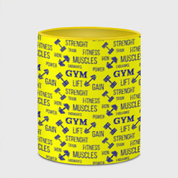 Кружка 3D GYM Спортзал, цвет: 3D-белый + желтый — фото 2