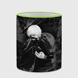 Кружка 3D Токийский Гуль Канеки Кен ЧБ, цвет: 3D-светло-зеленый кант — фото 2