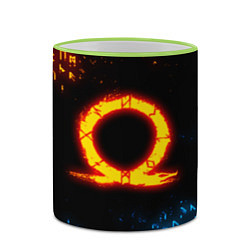 Кружка 3D GOD OF WAR CRATOS FIRE SYMBOL RUNE, цвет: 3D-светло-зеленый кант — фото 2