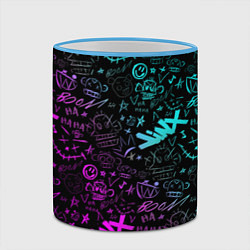 Кружка 3D League Of Legends - Arcane неон логотипы, цвет: 3D-небесно-голубой кант — фото 2