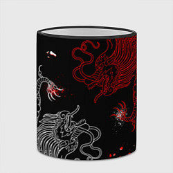 Кружка 3D Китайский дракон Красно - Белый, цвет: 3D-черный кант — фото 2