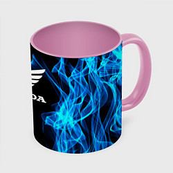 Кружка 3D Honda Fire, цвет: 3D-белый + розовый