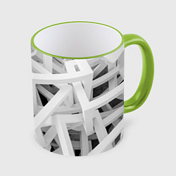 Кружка 3D БЕЛЫЙ АРХИТЕКТОР, цвет: 3D-светло-зеленый кант