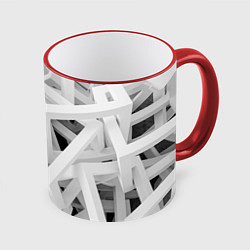 Кружка 3D БЕЛЫЙ АРХИТЕКТОР, цвет: 3D-красный кант