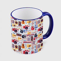 Кружка 3D Рок Музыкант, цвет: 3D-синий кант