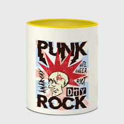 Кружка 3D Punk Rock Панк, цвет: 3D-белый + желтый — фото 2