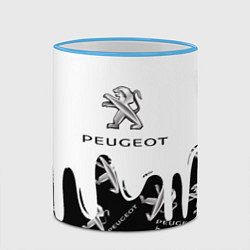 Кружка 3D Peugeot подтёки паттерн, цвет: 3D-небесно-голубой кант — фото 2