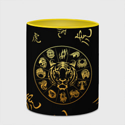 Кружка 3D Знаки зодиака Год Тигра, цвет: 3D-белый + желтый — фото 2