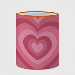 Кружка 3D Сердца LOVE, цвет: 3D-оранжевый кант — фото 2